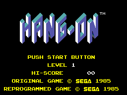 Hang-On and Safari Hunt title screen for Sega Master System